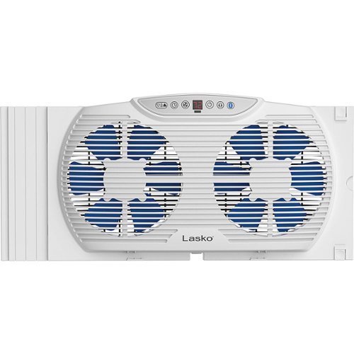 Lasko - Electrically Reversible Twin Window Fan with Bluetooth - White