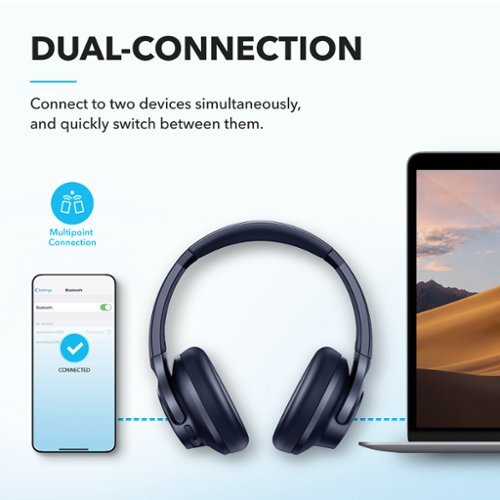 Soundcore by Anker Q20i True Wireless Noise Canceling Over-the-Ear Headphones - Blue BUY IN EUROPE