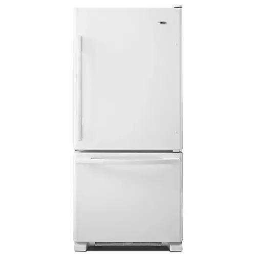 Front. Amana - 18 Cu. Ft. Bottom-Freezer Refrigerator with EasyFreezer Pull-Out Drawer - Stainless Steel.