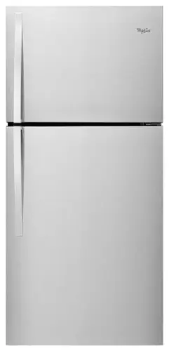 Front. Whirlpool - 19.2 Cu. Ft. Top-Freezer Refrigerator - Monochromatic Stainless Steel.
