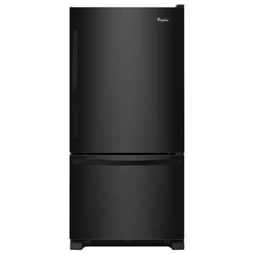 Whirlpool - 22 Cu. Ft. Bottom-Freezer Refrigerator with SpillGuard Glass Shelves - Black