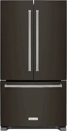 KitchenAid - 20 Cu. Ft. French Door Counter-Depth Refrigerator - Black Stainless Steel