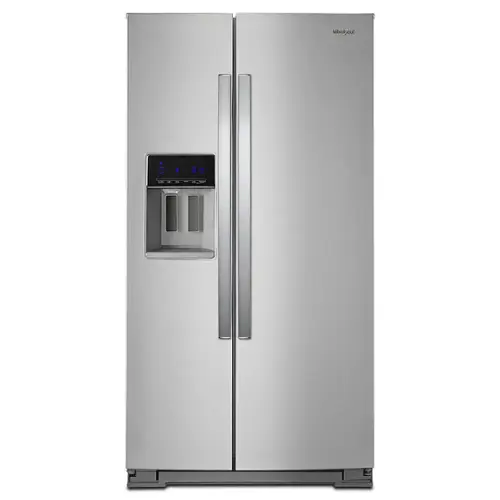 Front. Whirlpool - 28.4 Cu. Ft. Side-by-Side Refrigerator with In-Door-Ice Storage - Fingerprint Resistant Stainless Steel.