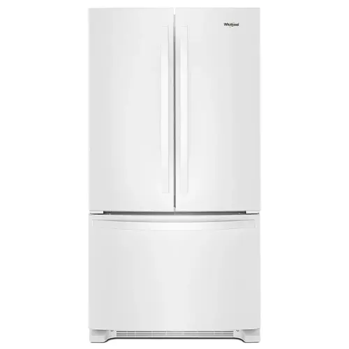 Front. Whirlpool - 25.2 Cu. Ft. French Door Refrigerator with Internal Water Dispenser - White.