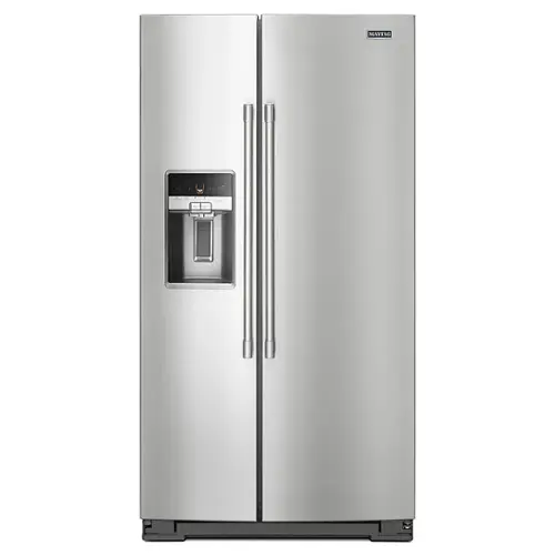 Front. Maytag - 20.6 Cu. Ft. Side-by-Side Refrigerator - Fingerprint Resistant Stainless Steel.
