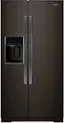 Front. Whirlpool - 28.5 Cu. Ft. Side-by-Side Refrigerator with In-Door-Ice Storage - Black.