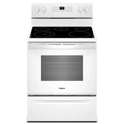 Front. Whirlpool - 5.3 Cu. Ft. Freestanding Electric Range - White.