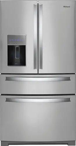 Front. Whirlpool - 26.2 Cu. Ft. 4-Door French Door Refrigerator - Fingerprint Resistant Stainless Steel.