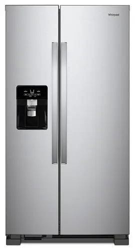 Front. Whirlpool - 21.4 Cu. Ft. Side-by-Side Refrigerator with Fingerprint Resistant - Fingerprint Resistant Stainless Steel.
