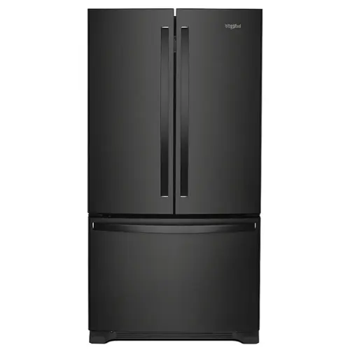 Front. Whirlpool - 20 cu. ft. French Door Refrigerator with Counter Depth Design - Black.
