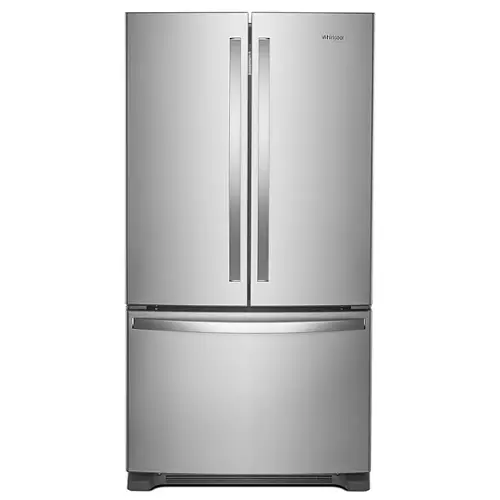 Front. Whirlpool - 20 cu. ft. French Door Refrigerator with Counter Depth Design - Stainless steel.