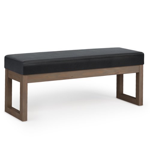 Simpli Home - Milltown Large Ottoman Bench - Midnight Black-Front_Standard 