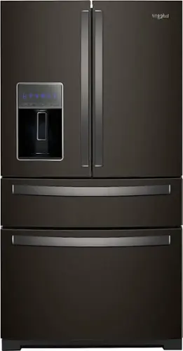 Front. Whirlpool - 26.2 Cu. Ft. 4-Door French Door Refrigerator - Black Stainless Steel with Printshield Finish.