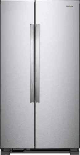 Front. Whirlpool - 21.7 Cu. Ft. Side-by-Side Refrigerator - Monochromatic Stainless Steel.