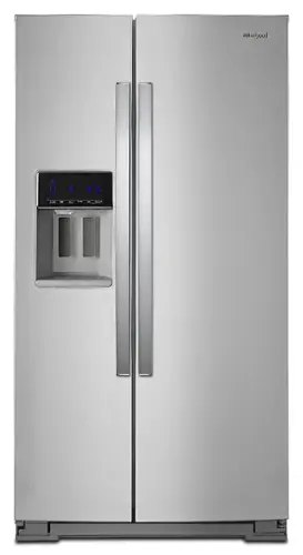 Front. Whirlpool - 20.6 Cu. Ft. Side-by-Side Counter-Depth Refrigerator - Fingerprint Resistant Stainless Steel.