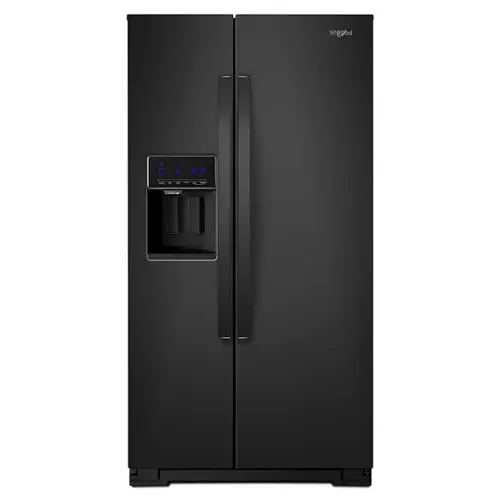 Front. Whirlpool - 20.6 Cu. Ft. Side-by-Side Counter-Depth Refrigerator - Black.