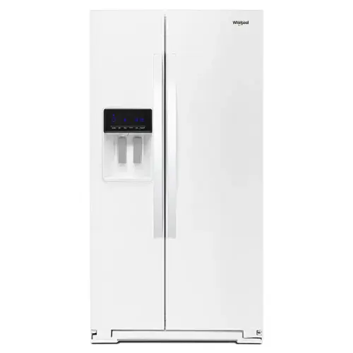 Front. Whirlpool - 20.6 Cu. Ft. Side-by-Side Counter-Depth Refrigerator - White.