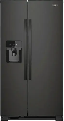 Front. Whirlpool - 24.5 Cu. Ft. Side-by-Side Refrigerator - Black.