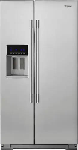 Front. Whirlpool - 20.6 Cu. Ft. Side-by-Side Counter-Depth Refrigerator - Stainless steel.