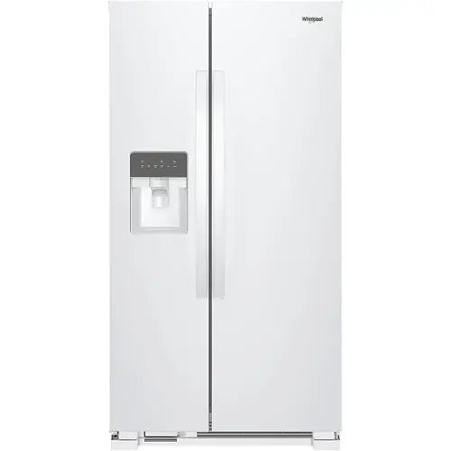 Front. Whirlpool - 24.6 Cu. Ft. Side-by-Side Refrigerator - White.