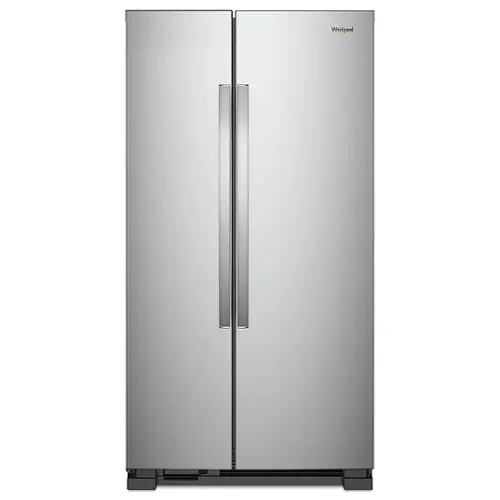 Front. Whirlpool - 25.1 Cu. Ft. Side-by-Side Refrigerator - Stainless steel.