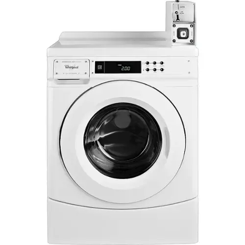 Front. Whirlpool - 3.1 Cu. Ft. High Efficiency Front Load Washer with Advanced Vibration Control - White.