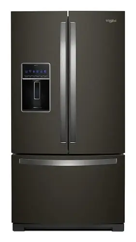 Front. Whirlpool - 26.8 Cu. Ft. French Door Refrigerator - Black Stainless Steel with Printshield Finish.