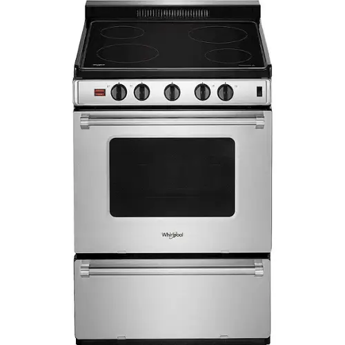 Front. Whirlpool - 3.0 Cu. Ft. Freestanding Electric Range - Stainless steel.