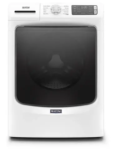 Front. Maytag - 4.5 Cu. Ft. High-Efficiency Stackable Front Load Washer with Steam and Fresh Spin - White.