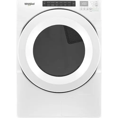 Front. Whirlpool - 7.4 Cu. Ft. Stackable  Electric Dryer with  Wrinkle Shield Option - White.