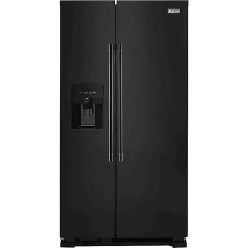Front. Maytag - 24.5 Cu. Ft. Side-by-Side Refrigerator - Black.