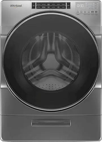 Front. Whirlpool - 4.3 Cu. Ft. High Efficiency Stackable Front Load Washer with Load & Go XL Dispenser - Gray.