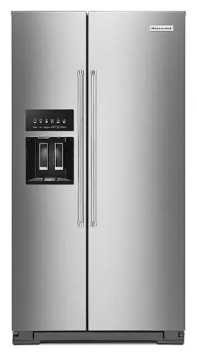 Front. KitchenAid - 24.8 Cu. Ft. Side-by-Side Refrigerator - Stainless Steel With PrintShield Finish.