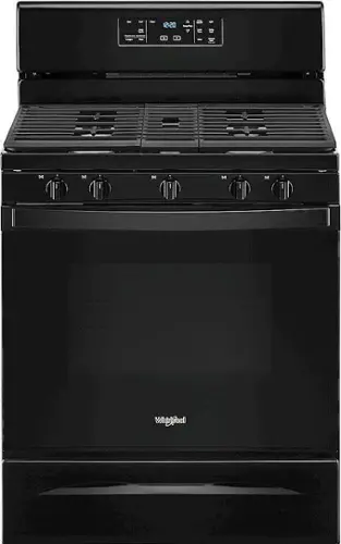 Front. Whirlpool - 5.0 Cu. Ft. Freestanding Gas Range with Self-Cleaning and SpeedHeat Burner - Black.