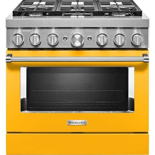 KitchenAid - 5.1 Cu. Ft. Freestanding Dual Fuel True Convection Range with Self-Cleaning - Yellow Pepper