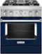 KitchenAid - 4.1 Cu. Ft. Freestanding Dual Fuel True Convection Range with Self-Cleaning - Ink Blue-Front_Standard