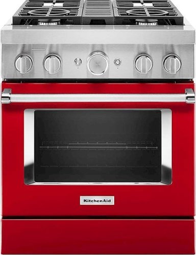 KitchenAid - 4.1 Cu. Ft. Freestanding Dual Fuel True Convection Range with Self-Cleaning - Passion Red-Front_Standard 