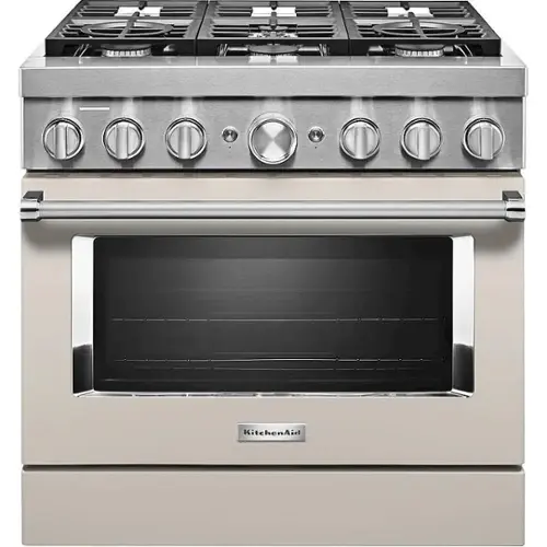 Front. KitchenAid - 5.1 Cu. Ft. Freestanding Dual Fuel True Convection Range with Self-Cleaning - Milkshake.