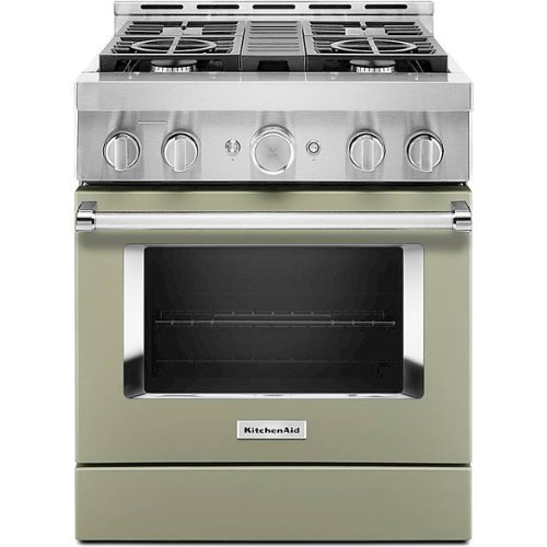 

KitchenAid - Commercial-Style 4.1 Cu. Ft. Slide-In Gas True Convection Range with Self-Cleaning - Avocado Cream