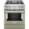KitchenAid - Commercial-Style 4.1 Cu. Ft. Slide-In Gas True Convection Range with Self-Cleaning - Avocado Cream-Front_Standard