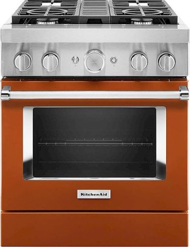 KitchenAid - 4.1 Cu. Ft. Freestanding Dual-Fuel True Convection Range with Self-Cleaning - Scorched Orange-Front_Standard 