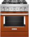 KitchenAid - 4.1 Cu. Ft. Freestanding Dual-Fuel True Convection Range with Self-Cleaning - Scorched Orange-Front_Standard