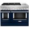 KitchenAid - 6.3 Cu. Ft. Freestanding Double Oven Dual Fuel True Convection Range with Self-Cleaning - Ink Blue-Front_Standard