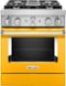 KitchenAid - 4.1 Cu. Ft. Freestanding Dual-Fuel True Convection Range with Self-Cleaning - Yellow Pepper-Front_Standard