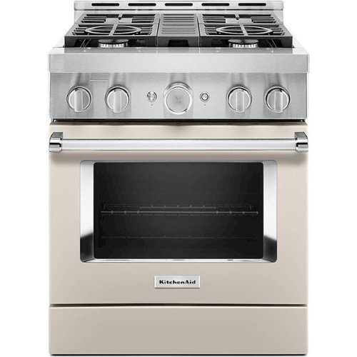 KitchenAid - Commercial-Style 4.1 Cu. Ft. Slide-In Gas True Convection Range with Self-Cleaning - Milkshake-Front_Standard 
