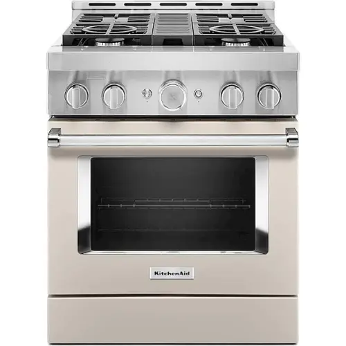 Front. KitchenAid - Commercial-Style 4.1 Cu. Ft. Slide-In Gas True Convection Range with Self-Cleaning - Milkshake.