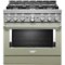 KitchenAid - Commercial-Style 5.1 Cu. Ft. Slide-In Gas True Convection Range with Self-Cleaning - Avocado Cream-Front_Standard
