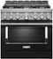KitchenAid - Commercial-Style 5.1 Cu. Ft. Slide-In Gas True Convection Range with Self-Cleaning - Imperial Black-Front_Standard