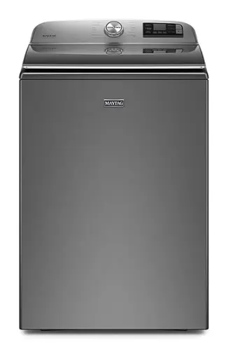 Front. Maytag - 5.2 Cu. Ft. High Efficiency Smart Top Load Washer with Extra Power Button - Metallic Slate.