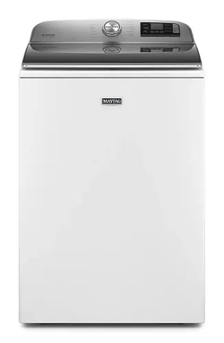 Front. Maytag - 5.2 Cu. Ft. High Efficiency Smart Top Load Washer with Extra Power Button - White.